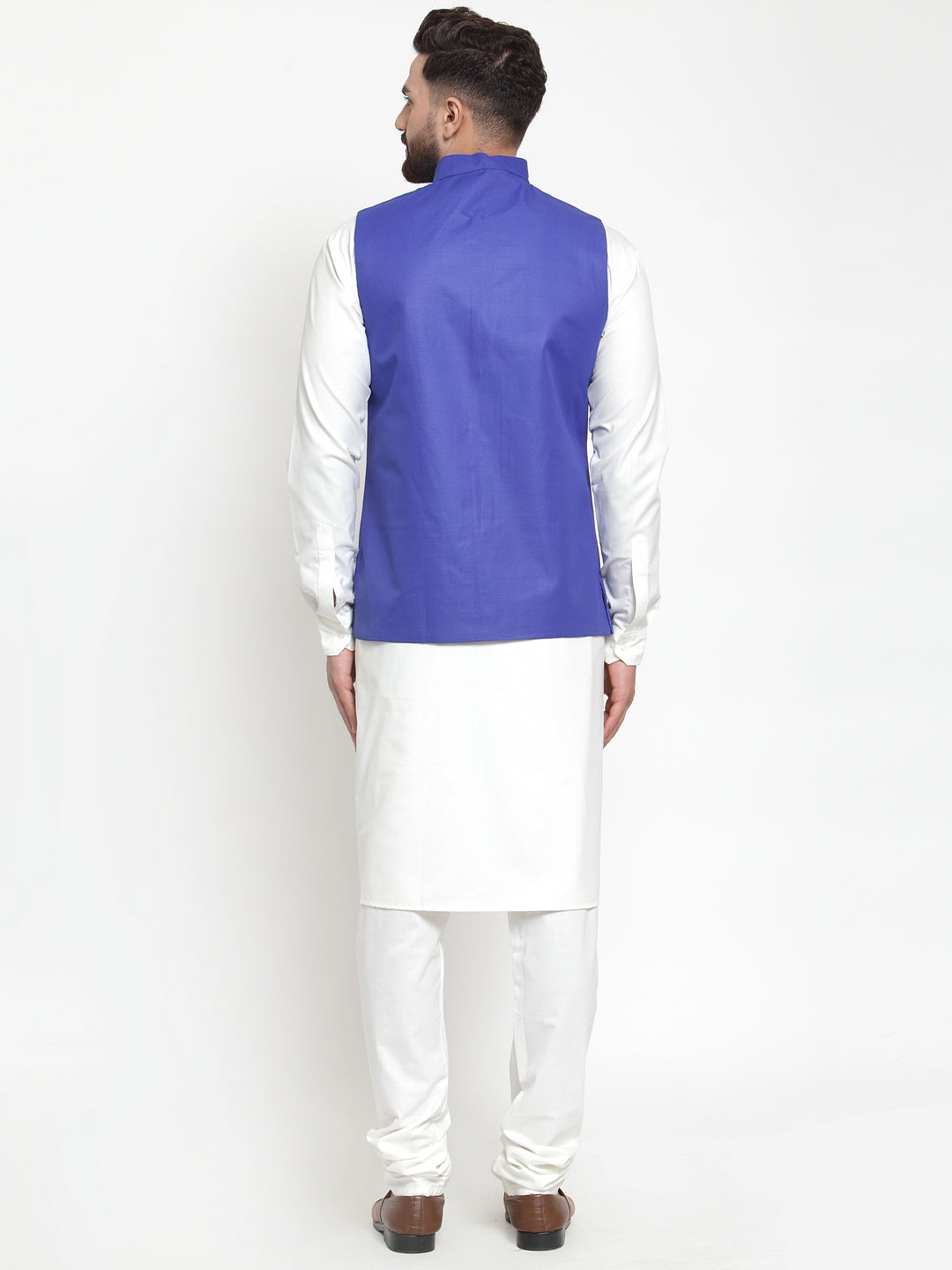 Jompers Men's Solid Kurta Pajama with Solid Waistcoat ( JOKP WC 4051Royal )