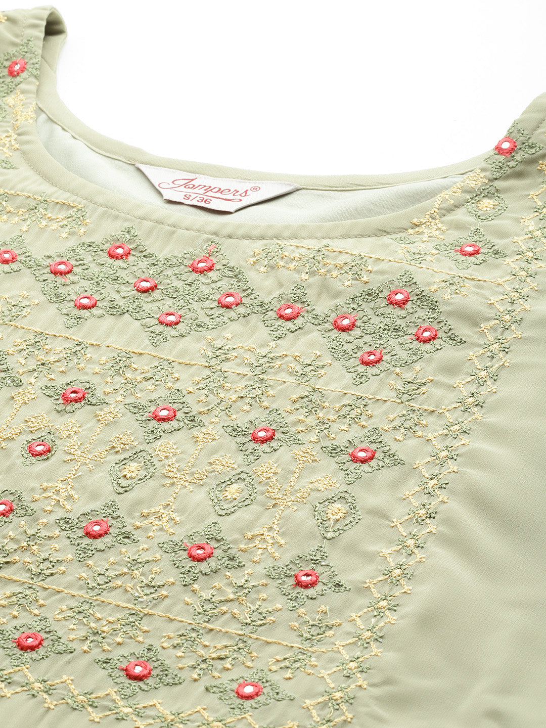 Embroidered yok flaired gorgette kurta from Jompers