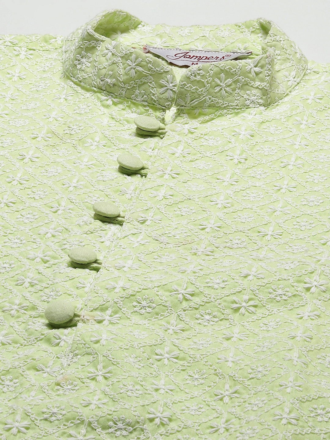 Jompers Men's Green Embroidered Kurta Payjama Sets ( JOKP 626Green )