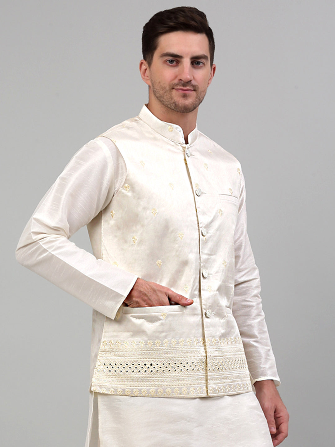 Men's Embroidered Nehru Jacket