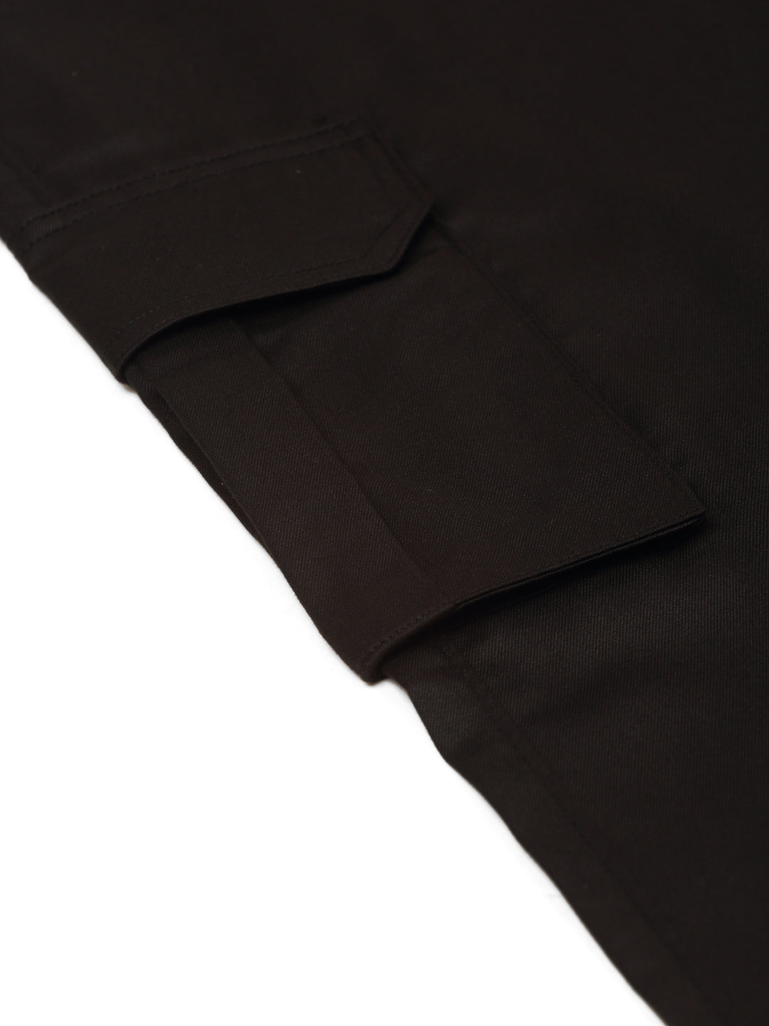 Indian Needle Men's Casual Cotton Solid Cargo Pants ( KGP 154Black )