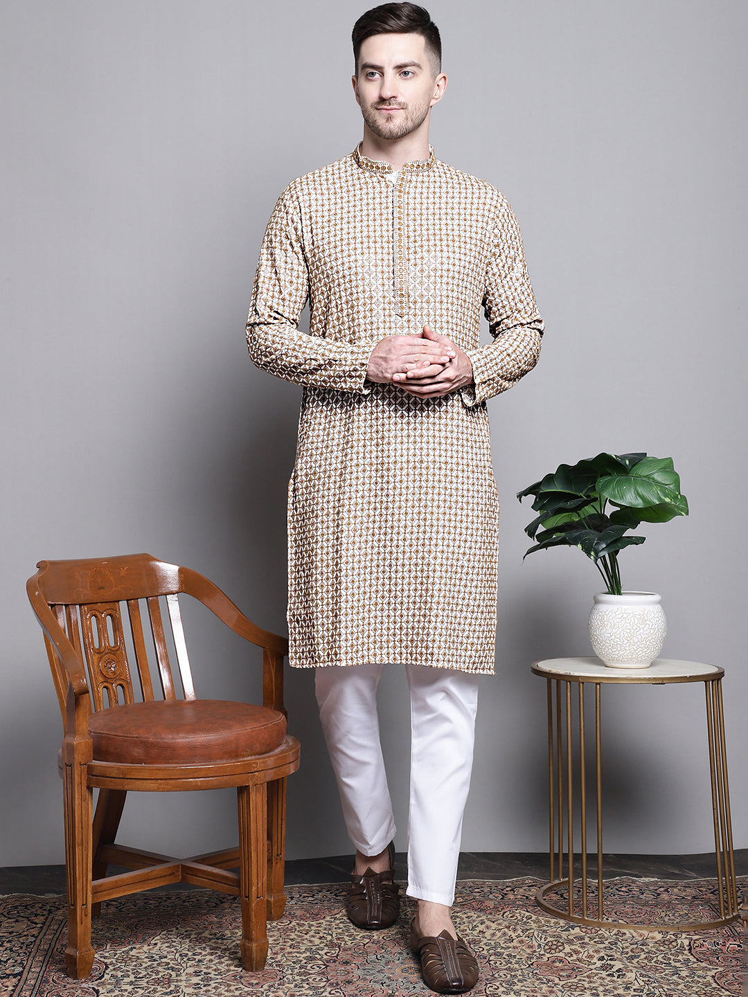 Sequin Embroidered Pure Cotton Kurtas