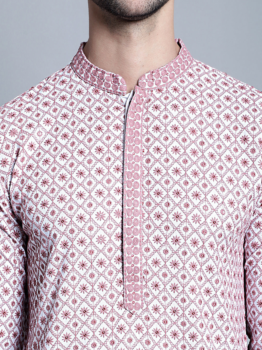 Men's Chikankari Embroidered Kurta Only