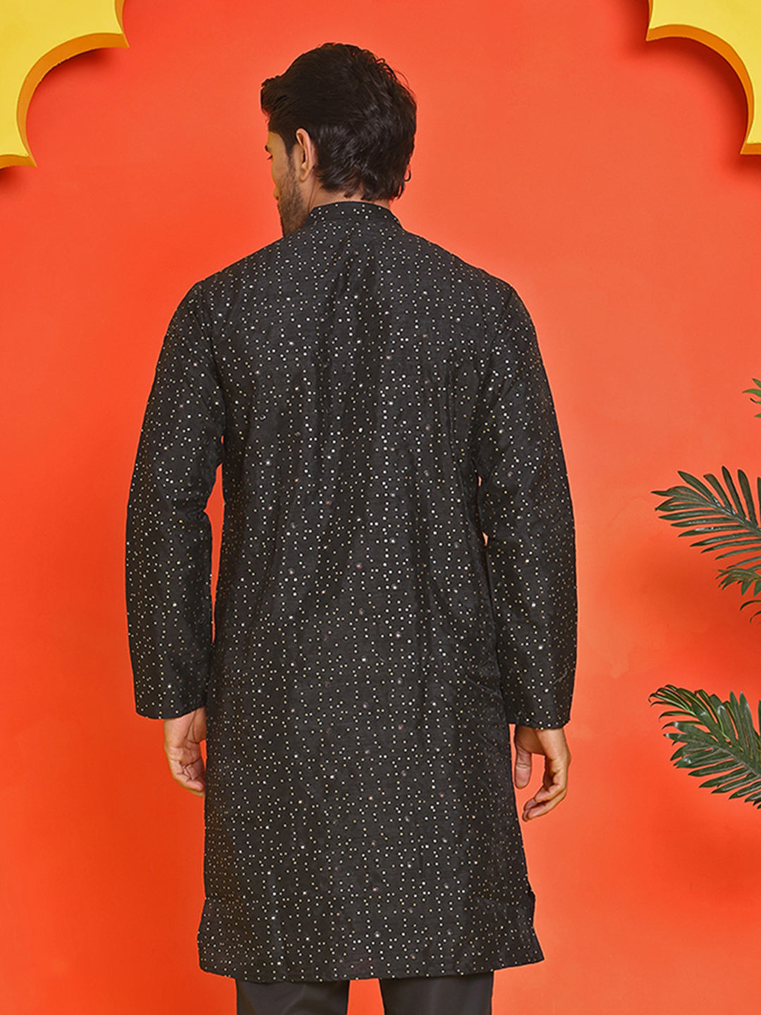 Embroidered Mirror Work Kurtas ( KO 5035 Black )
