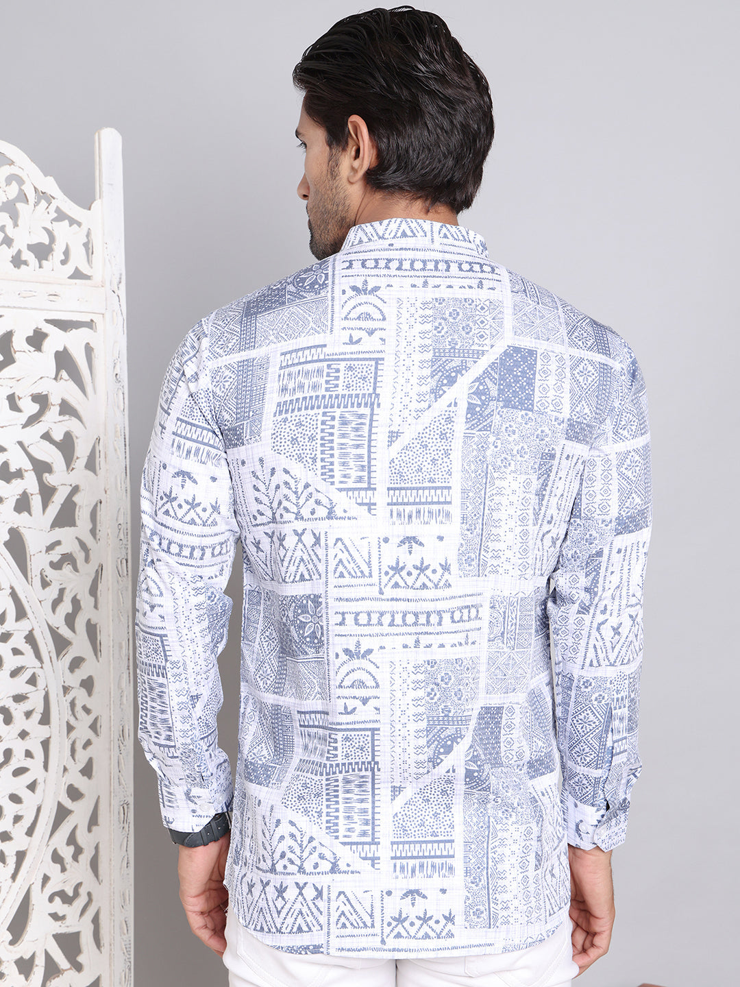 Geometric Printed Short Kurta ( KO 5095Blue )
