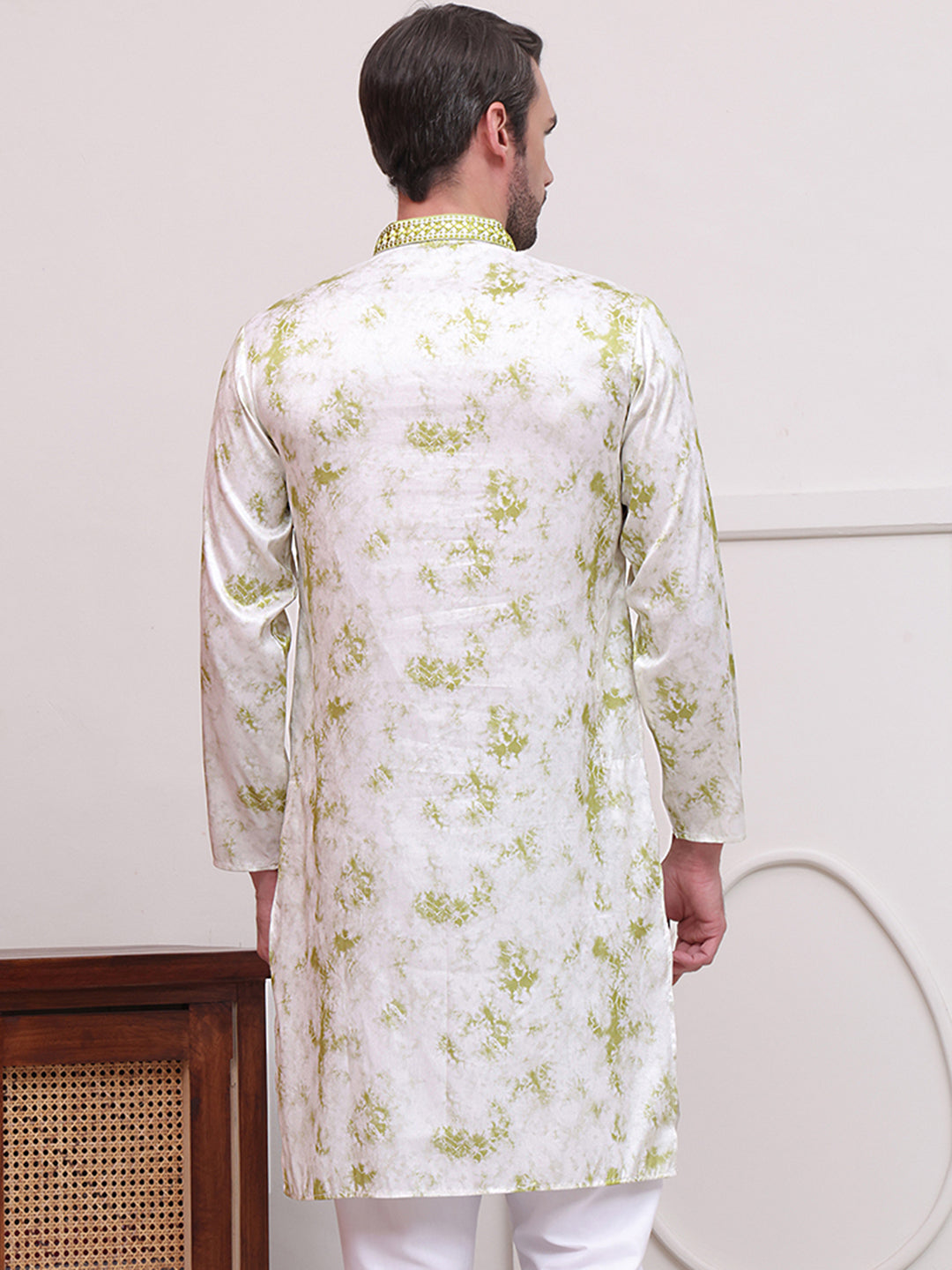 Stone Print With Embroidered kurtas ( KO 5102Green )
