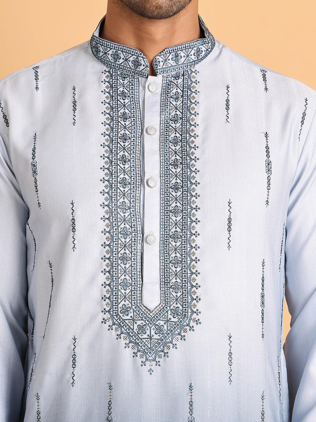 Ombre Printed Straght Kurtas for Men ( KO 5111Blue )
