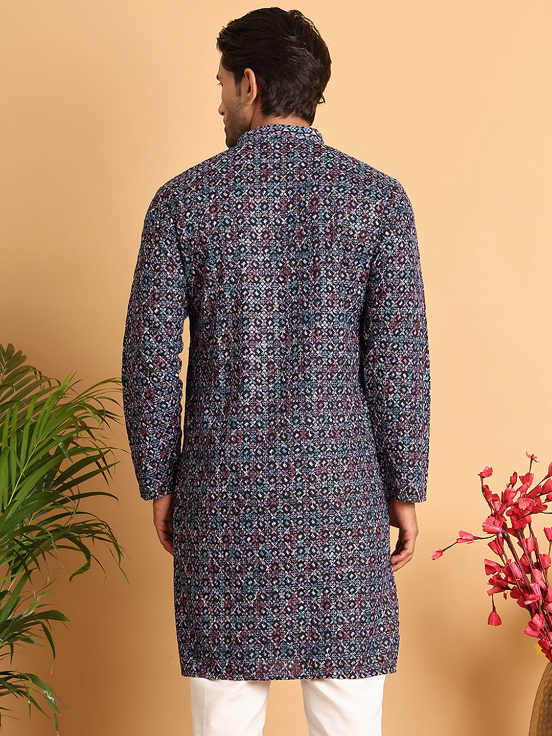 Embroidered Viscose Kurtas For Men ( KO 5121Multi )