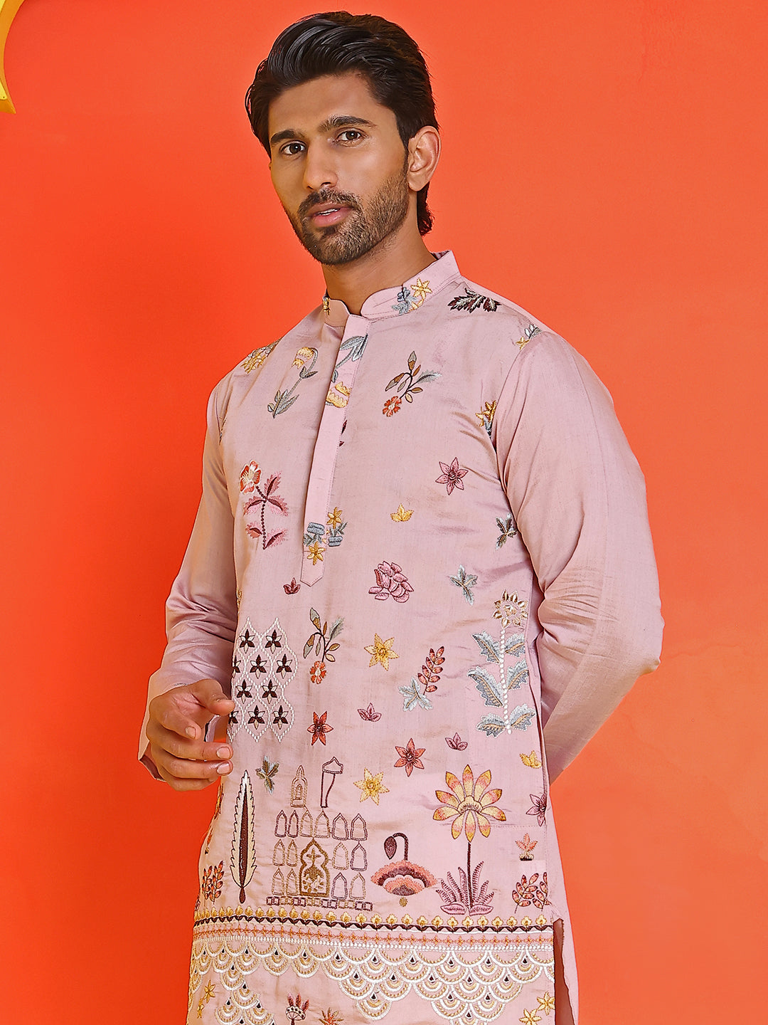 Floral Embroidered and Sequins Kurtas ( KO 5140 Purple )