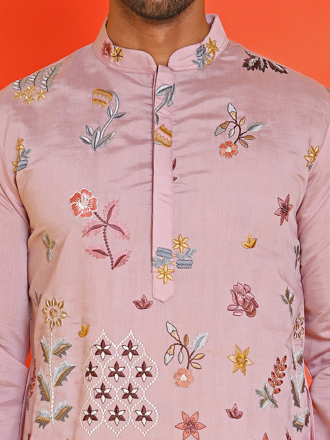 Floral Embroidered and Sequins Kurtas ( KO 5140 Purple )
