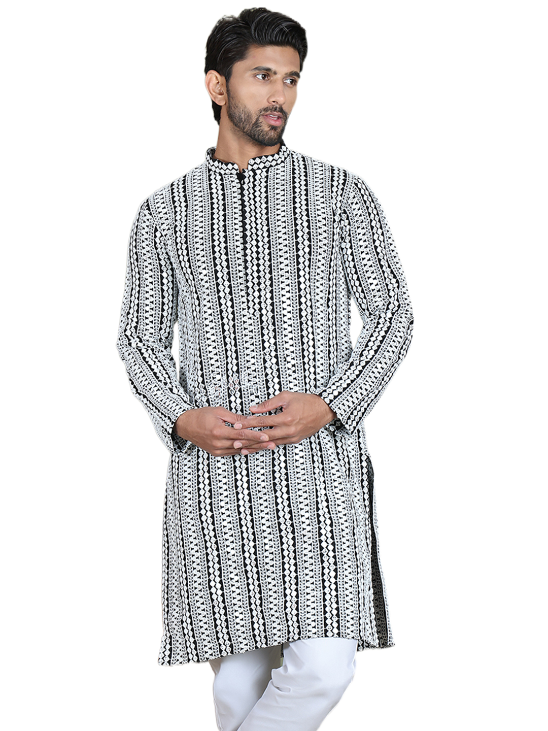 Embroidered and Mirror Work Kurtas. ( ko 5146Black )