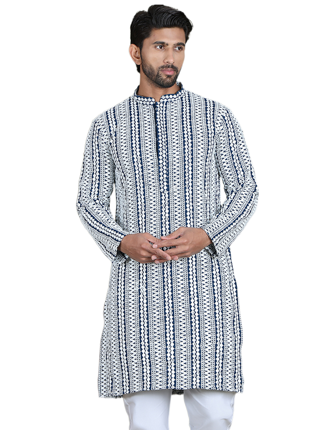 Embroidered and Mirror Work Kurtas. ( ko 5146Peacock )