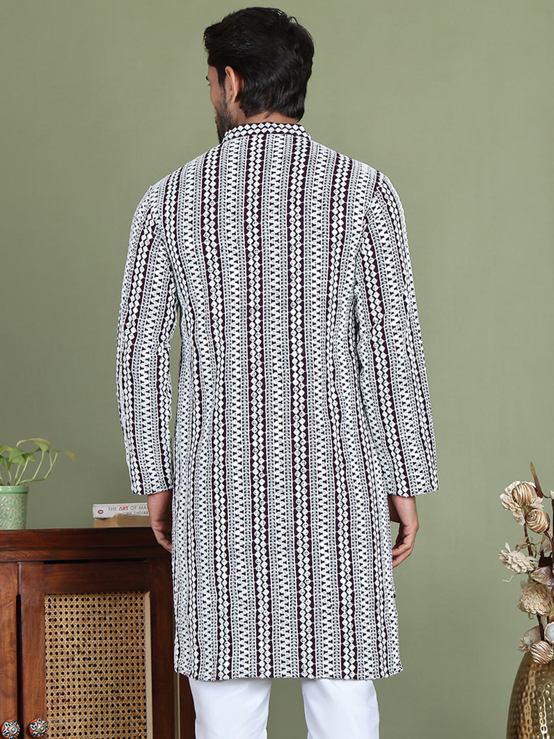 Embroidered and Mirror Work Kurtas. ( ko 5146Purple )