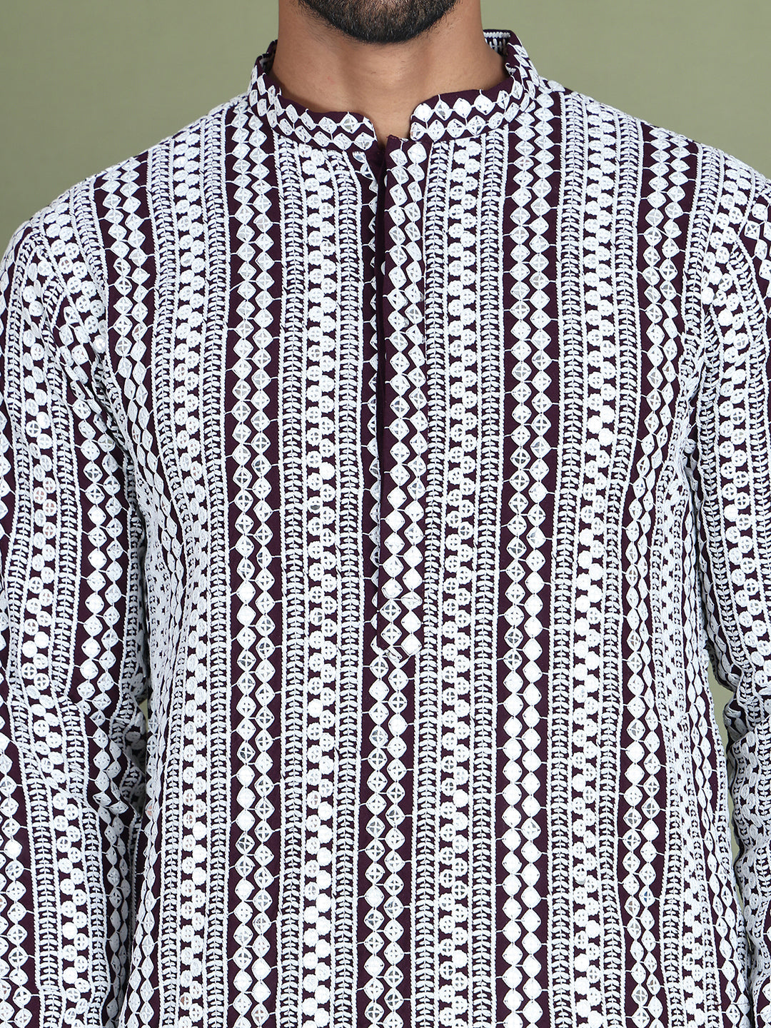Embroidered and Mirror Work Kurtas. ( ko 5146Purple )