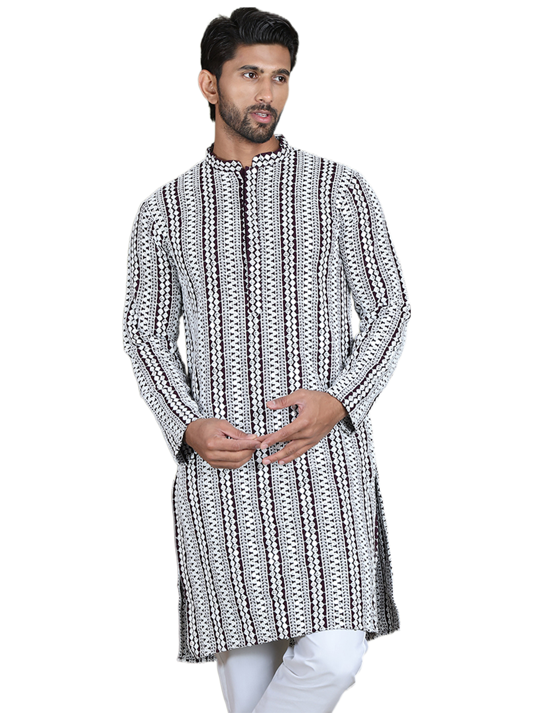 Embroidered and Mirror Work Kurtas. ( ko 5146Purple )