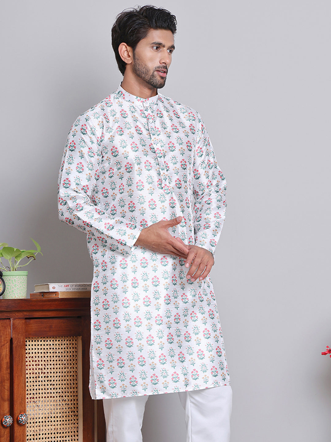 Digital Printed Straight Kurtas ( KO 5148White )