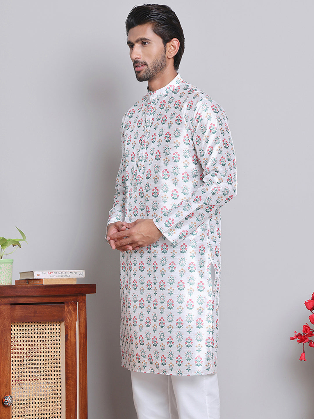Digital Printed Straight Kurtas ( KO 5148White )