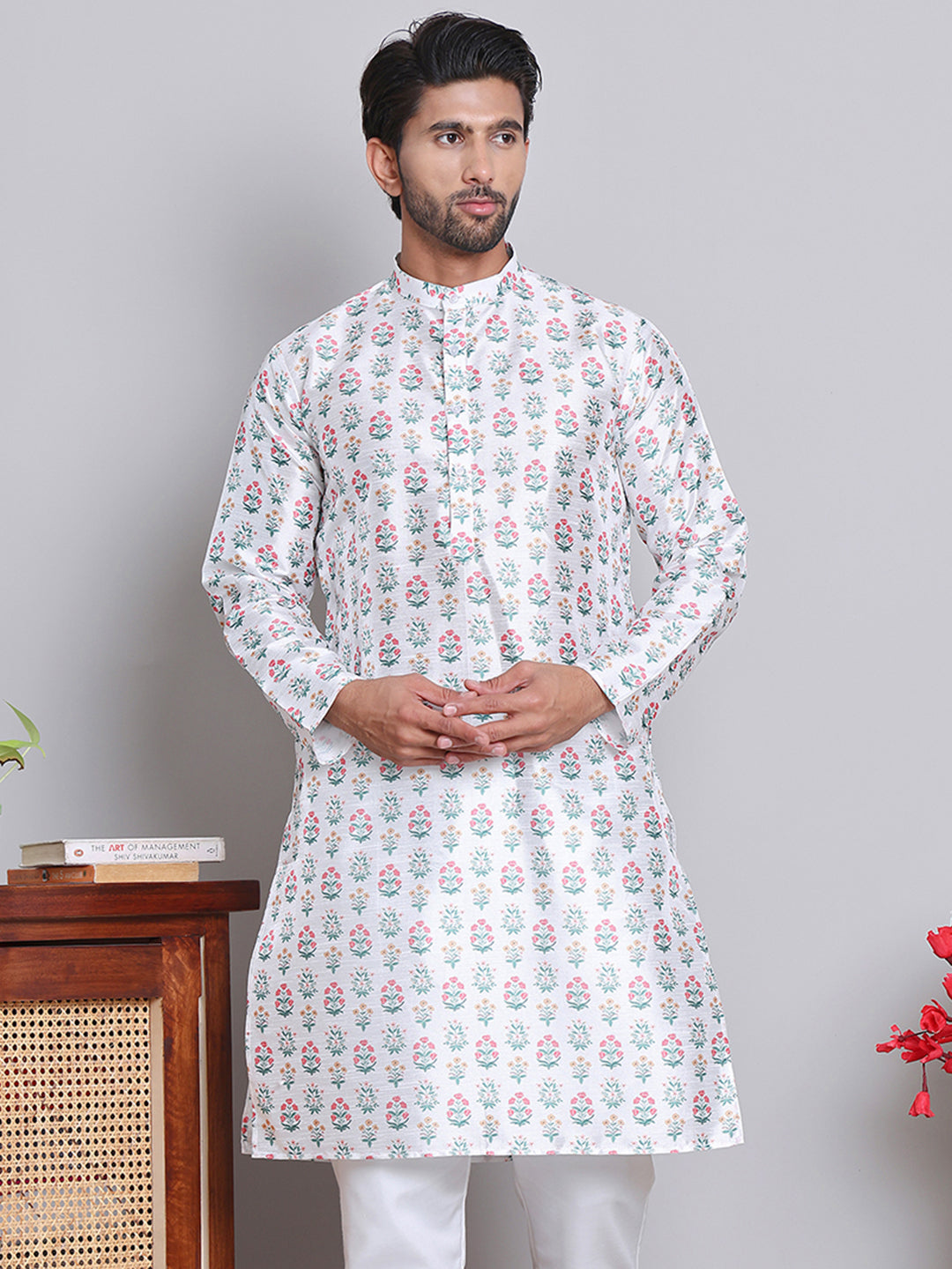 Digital Printed Straight Kurtas ( KO 5148White )
