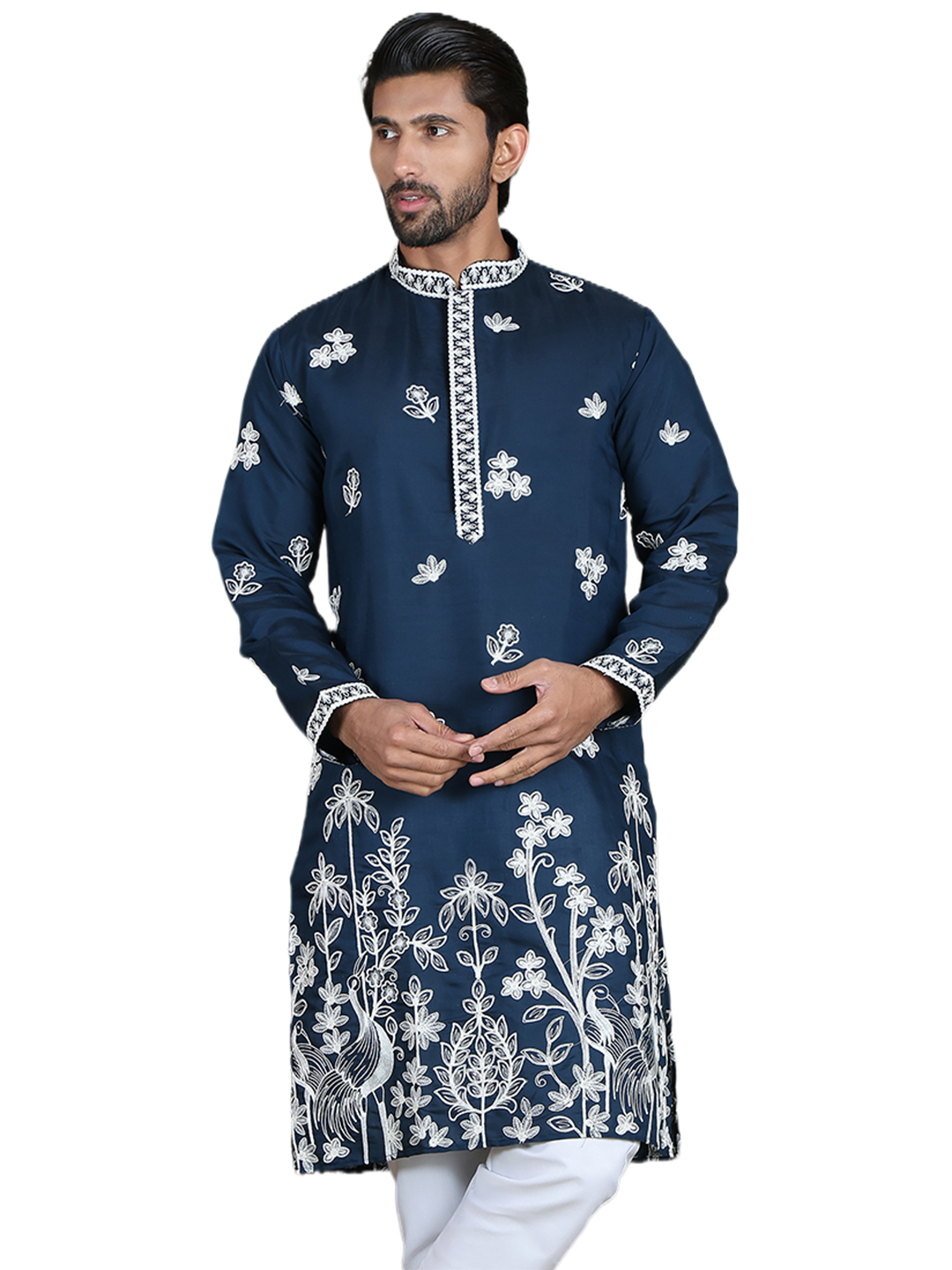 Floral Embroidered and Sequins Kurtas ( ko 5151Peacock )