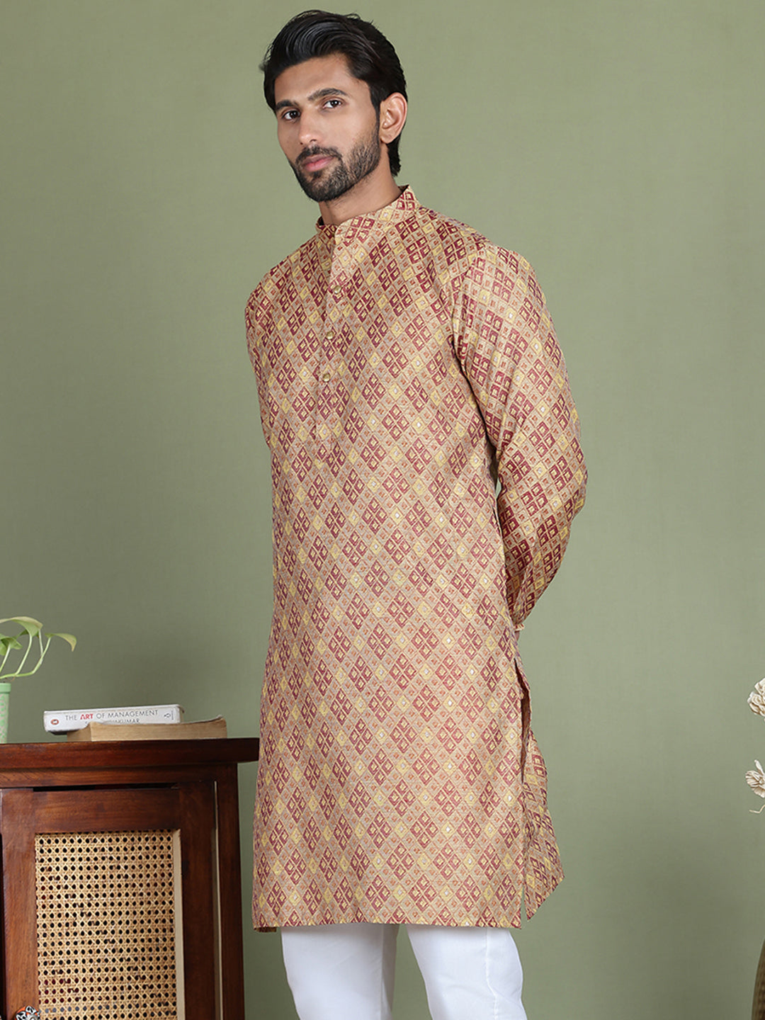 Yellow Woven Design Straight Kurtas ( ko 5153Yellow )