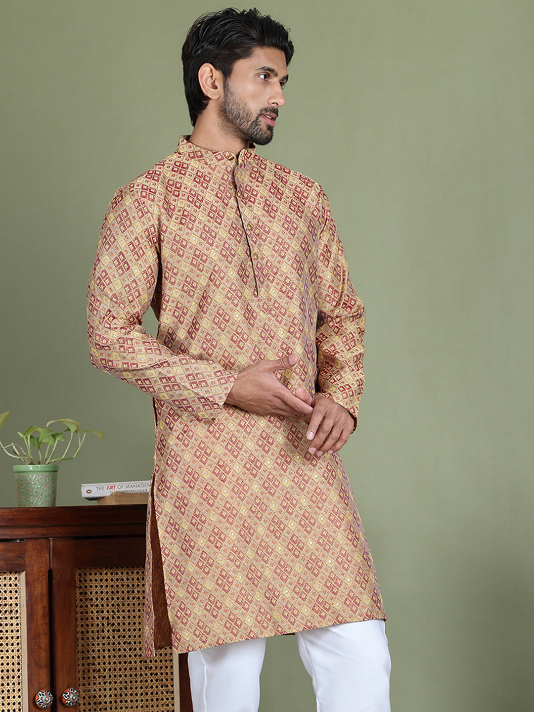 Yellow Woven Design Straight Kurtas ( ko 5153Yellow )