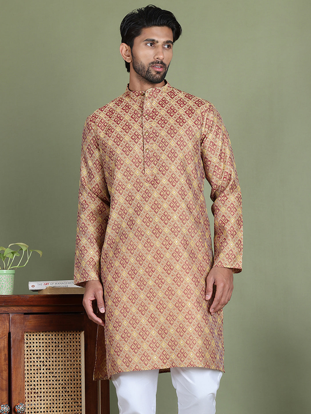 Yellow Woven Design Straight Kurtas ( ko 5153Yellow )