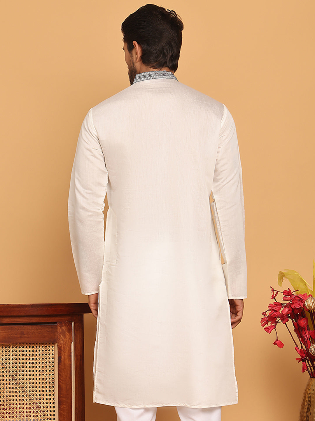 White Embroidered and Sequins Kurtas. ( KO 5167 White )
