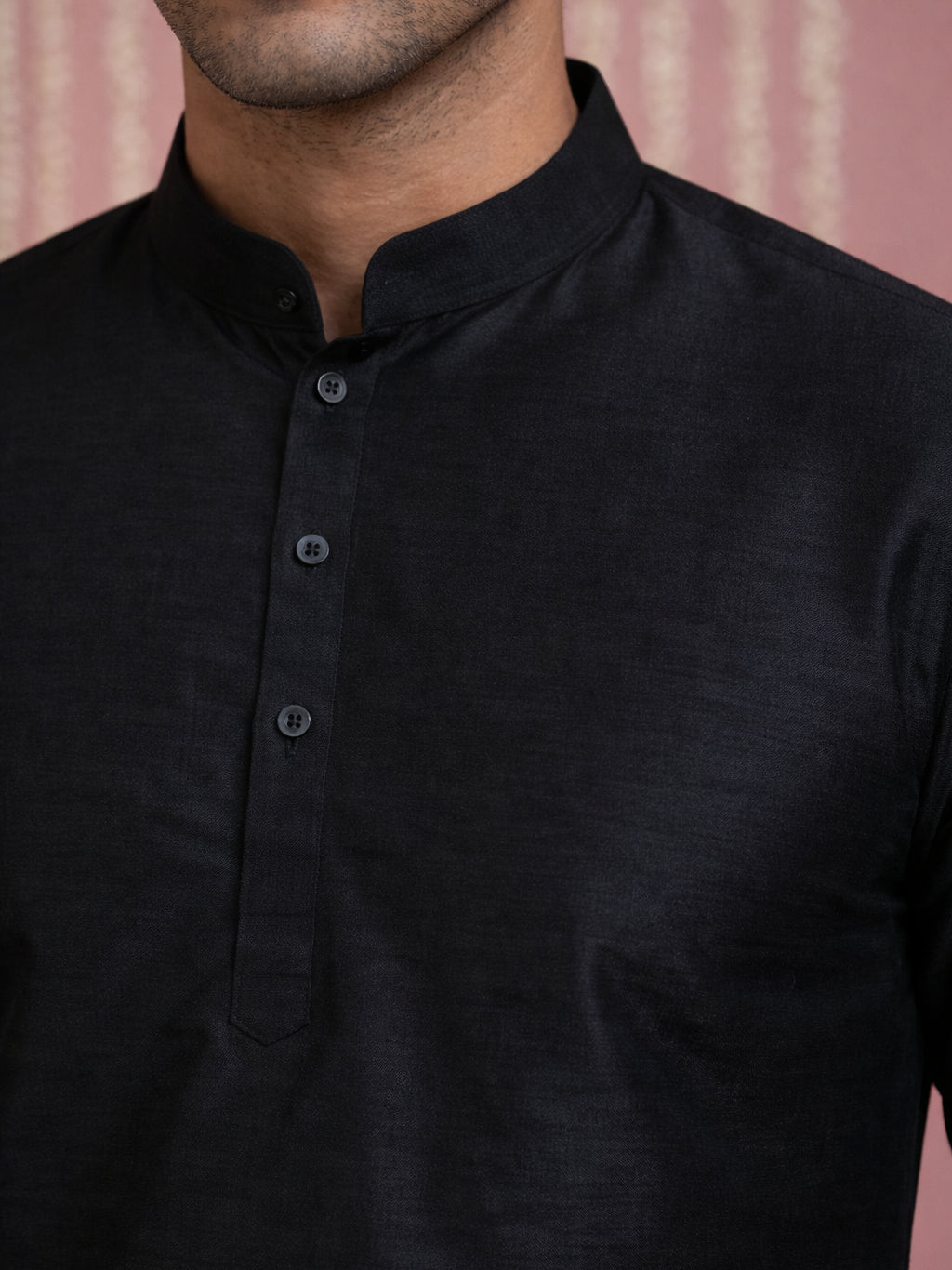 Premium Silk Solid Kurta ( ANMKO 5209Black )