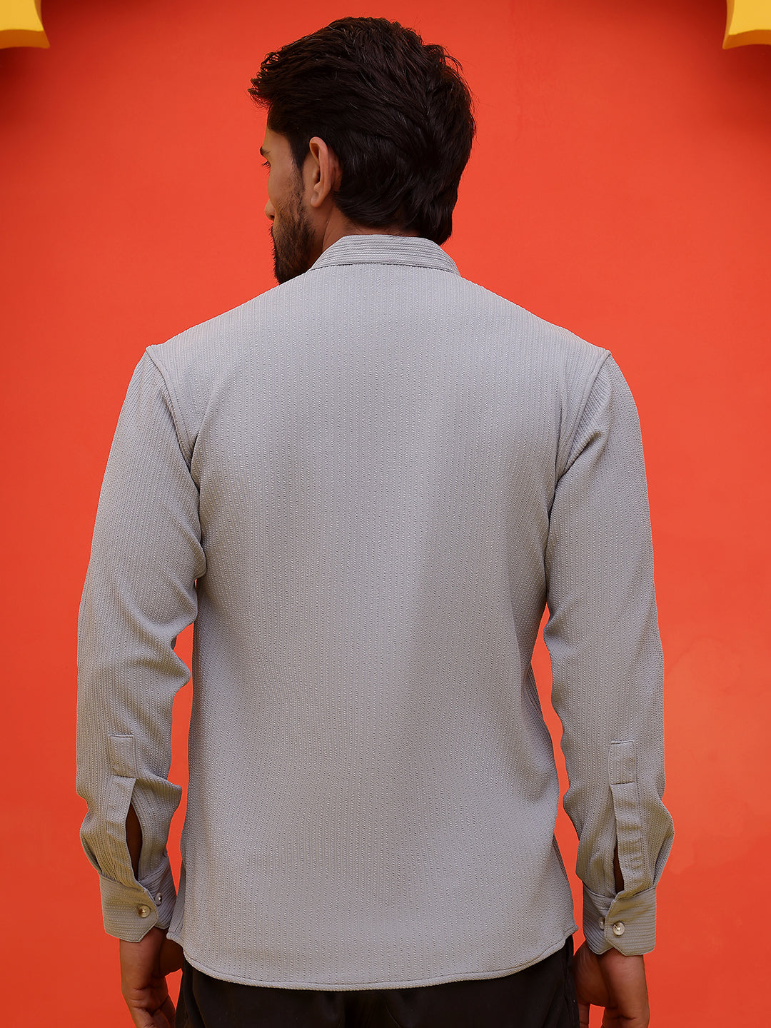 Solid Cotton Blend Short Kurta ( KO 5215 Grey )