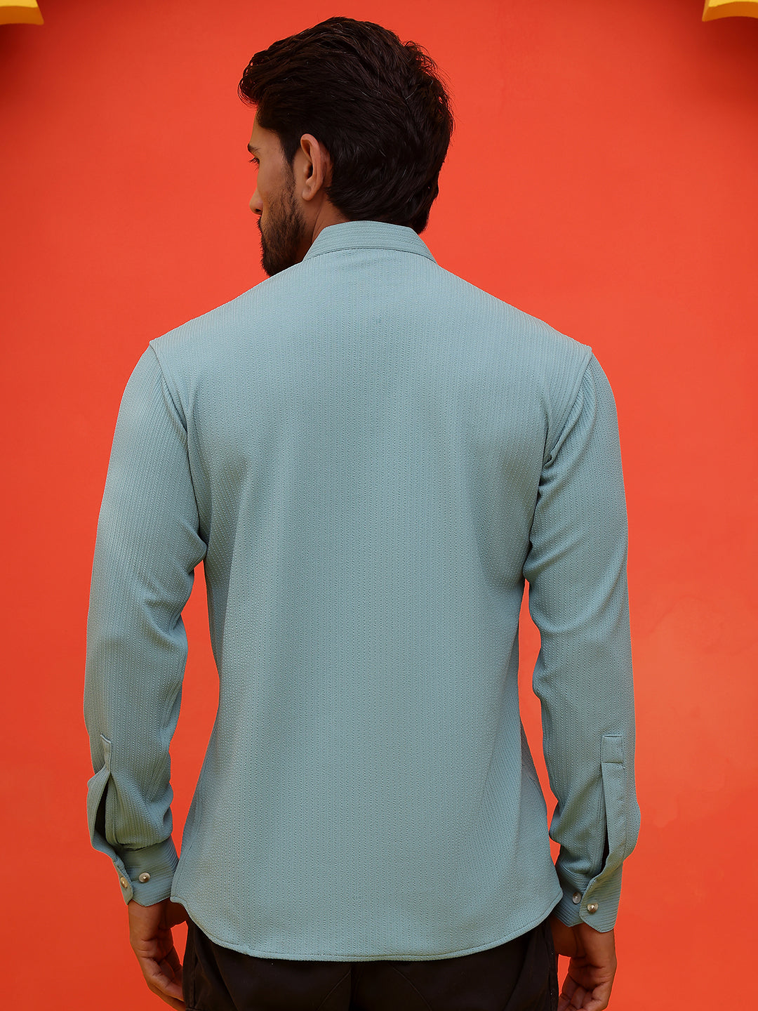 Solid Cotton Blend Short Kurta ( KO 5215 Sky )
