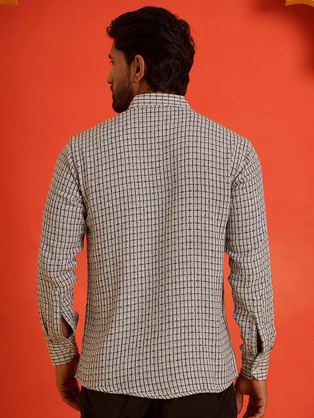 Checked Cotton short Kurtas ( KO 5217 Grey )