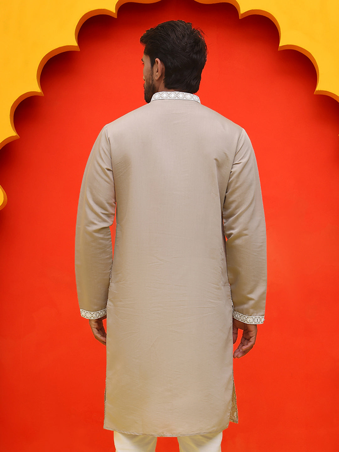 Embroidered Kurtas For Men ( KO 5220 Grey )