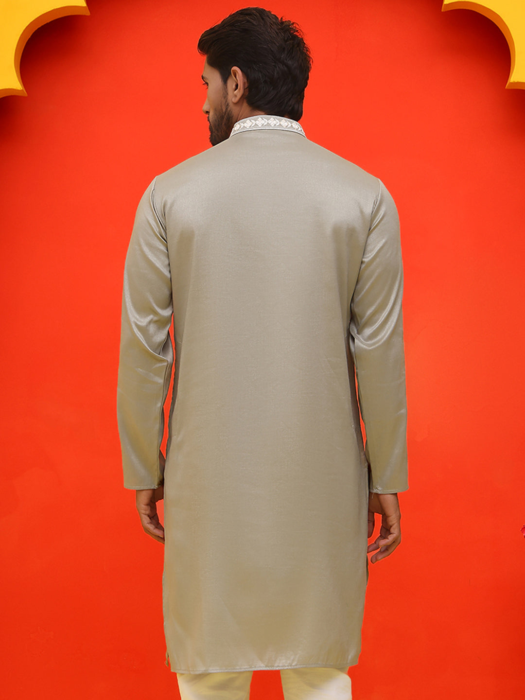 Embroidered Kurtas For Men ( KO 5223 Grey )