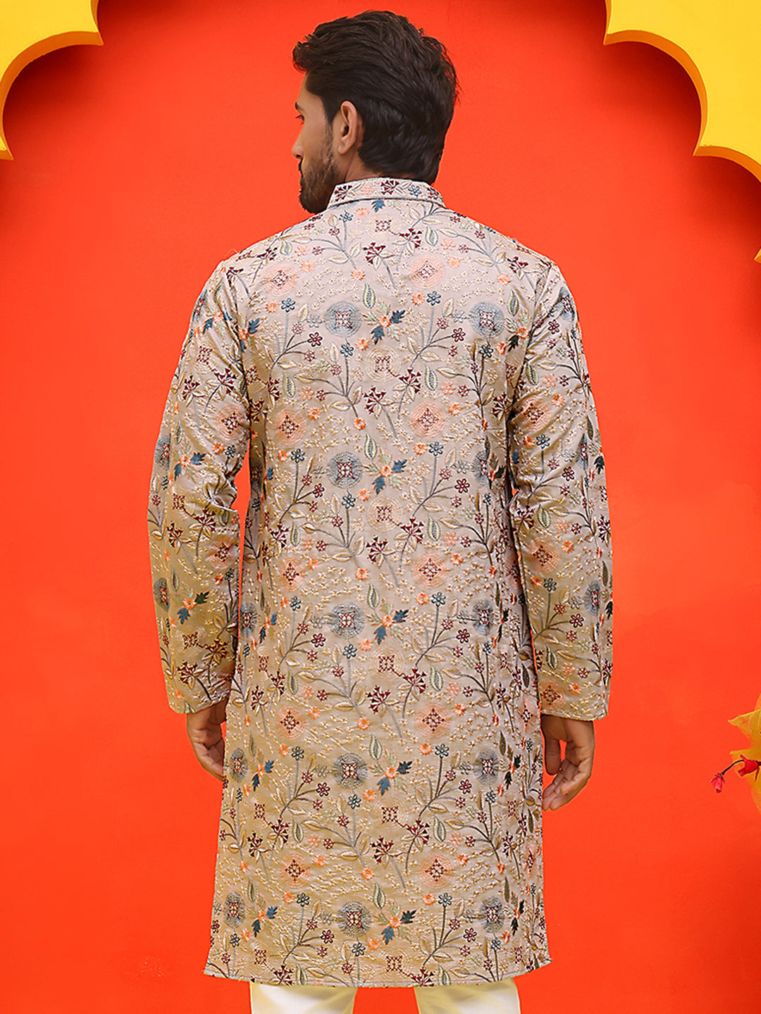 Embroidered Kurtas For Men ( KO 5227 Cream )