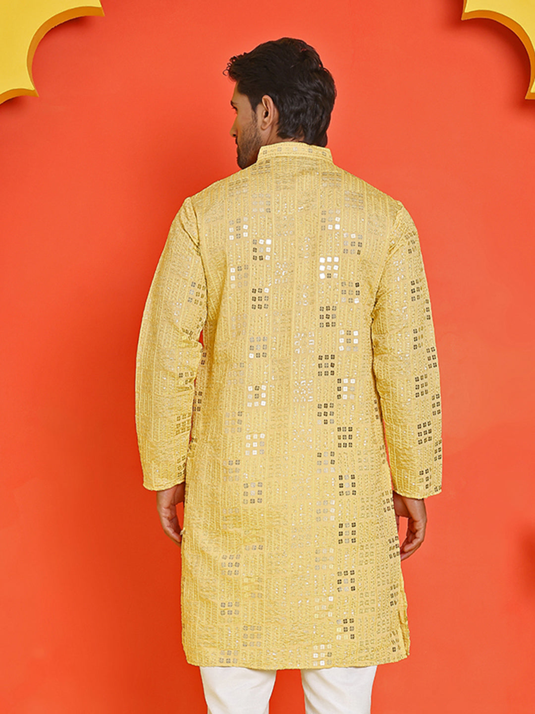 Embroidered & Sequins Kurtas ( KO 5233 Yellow )