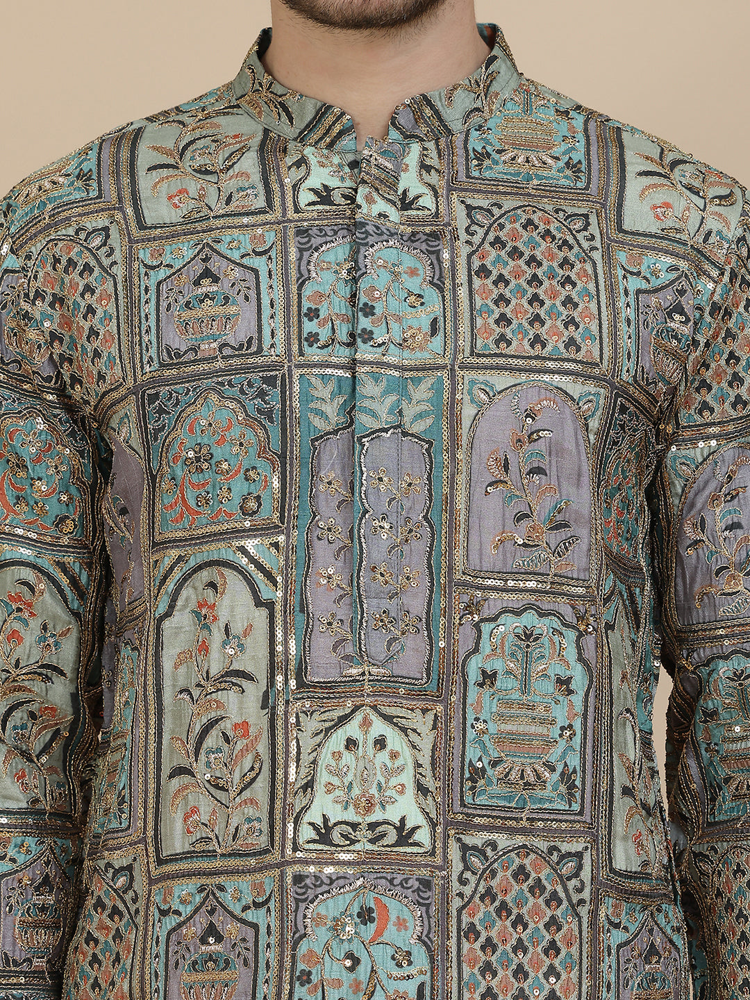 Embroidered Kurtas for Men ( KO 5254 Blue )