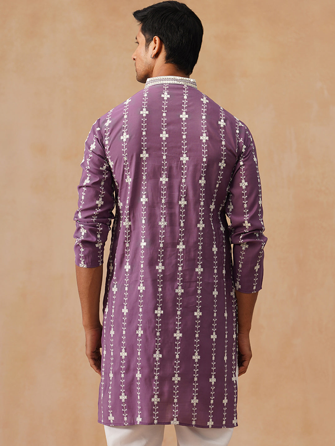 Classic Embroidered Kurtas ( KO 5299 Purple )