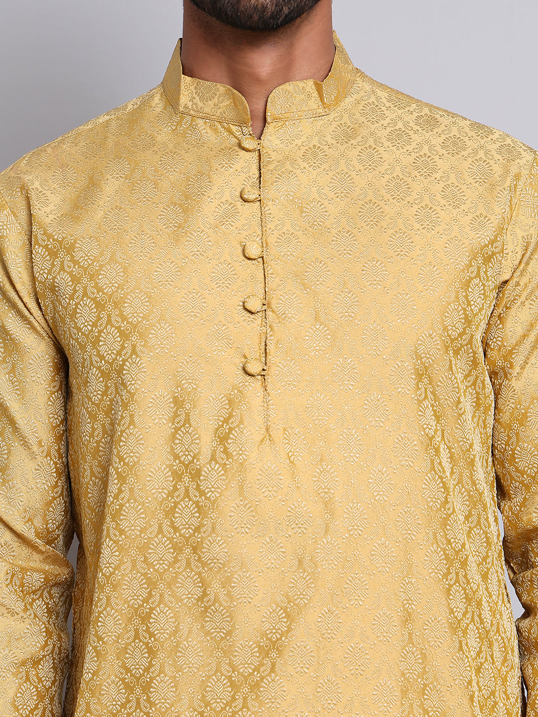 Jacquard Kurtas For Men ( INKO 568Golden )