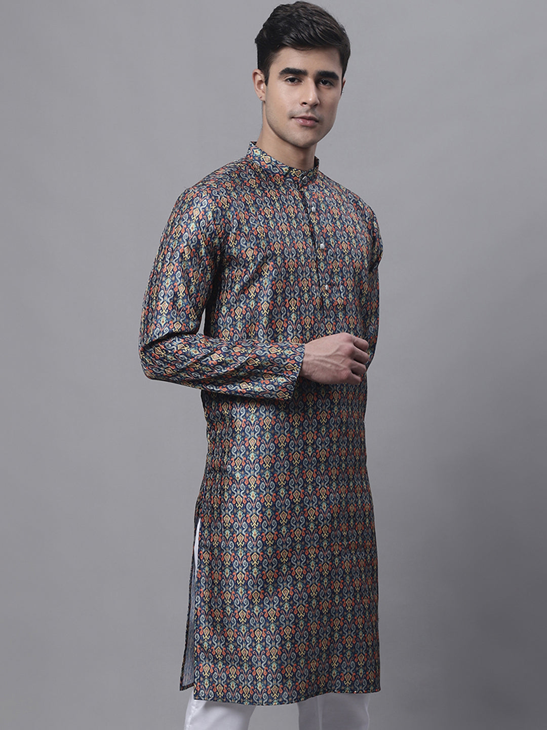 Men's Navy Digital Printed Kurtas
