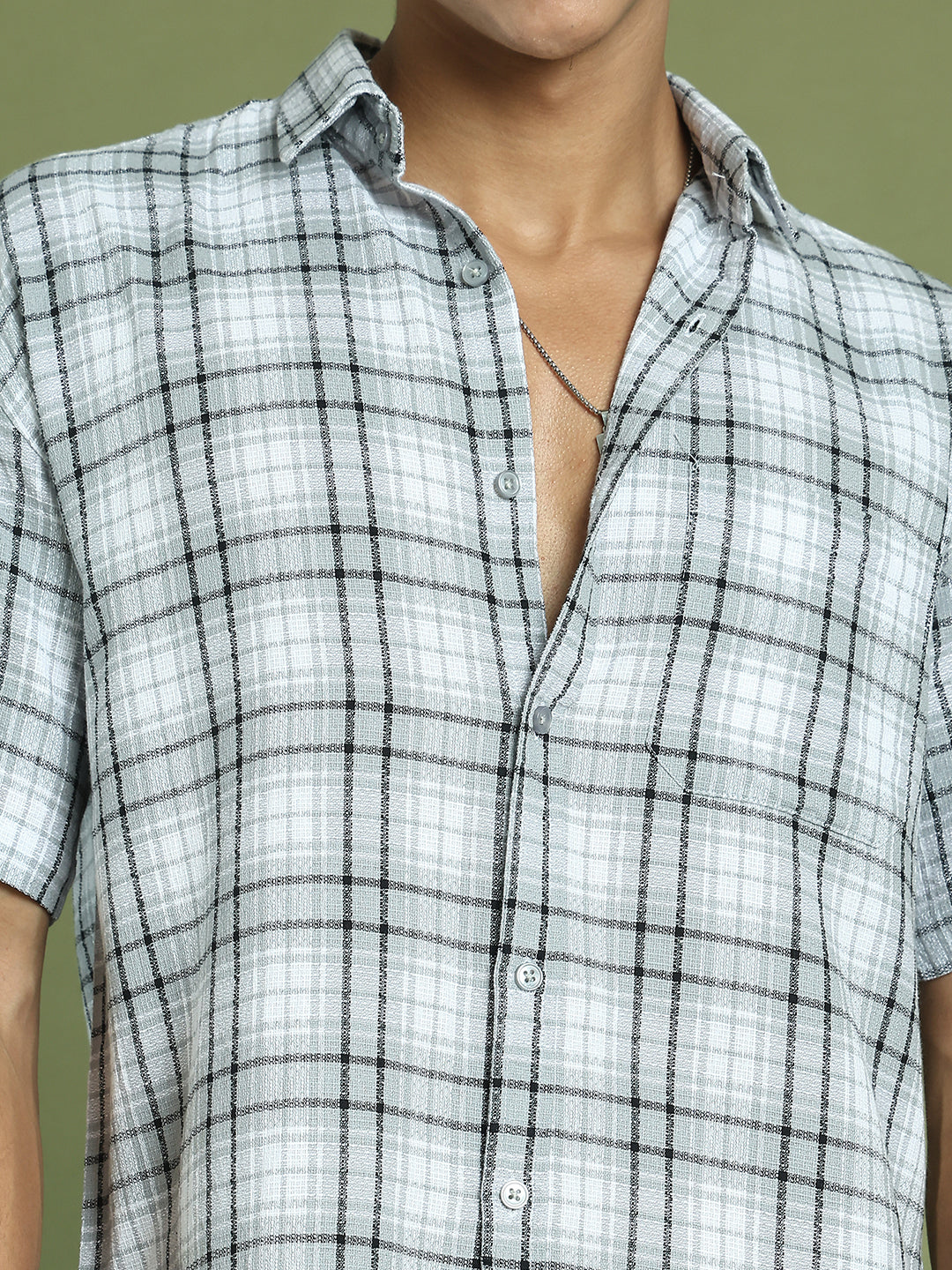 Tartan Checks Checked Casual Shirt For Men ( RDSH 002Grey )