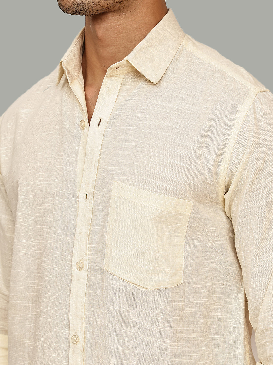 Solid Casual Shirt for Men ( RDSH 006Cream )