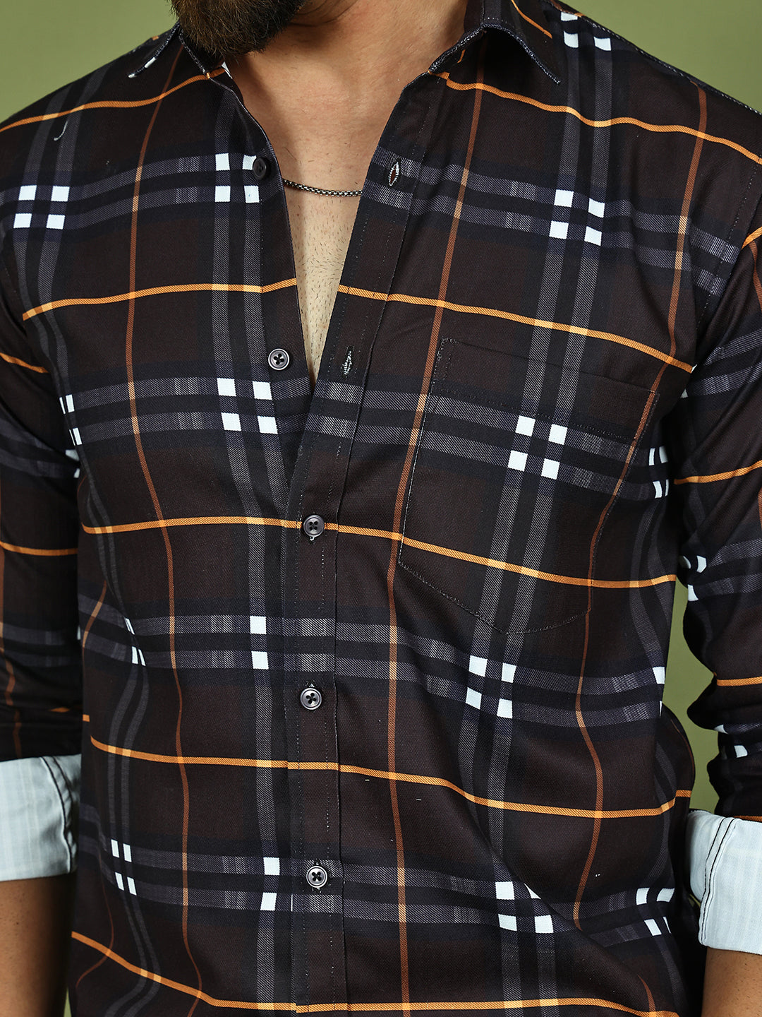 Checkered Casual Shirt for Men ( RDSH 015Coffee )