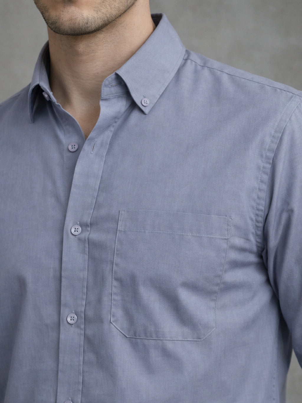 Men's Casual Cotton Blend Shirt ( RDSH 019Light-Grey )