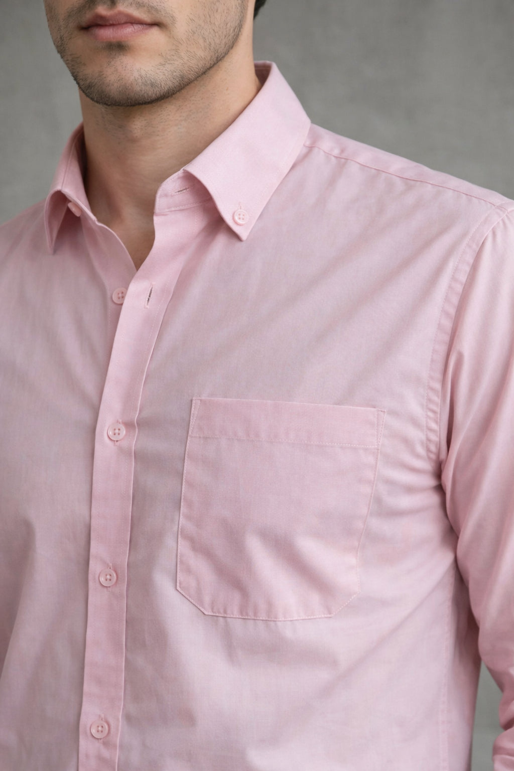 Men's Casual Cotton Blend Shirt ( RDSH 019Pink )