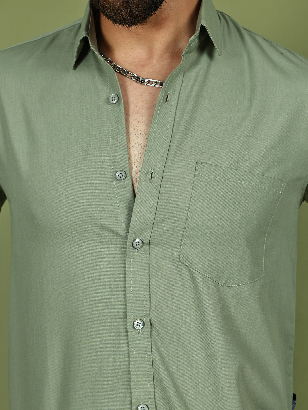 Men's Casual Cotton Blend Shirt ( RDSH 019Steel-Grey )