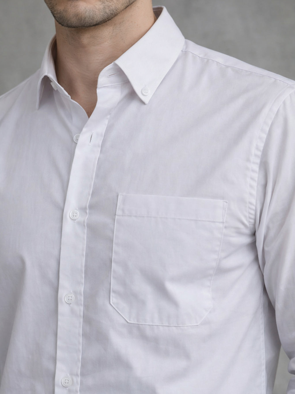 Men's Casual Cotton Blend Shirt ( RDSH 019White )