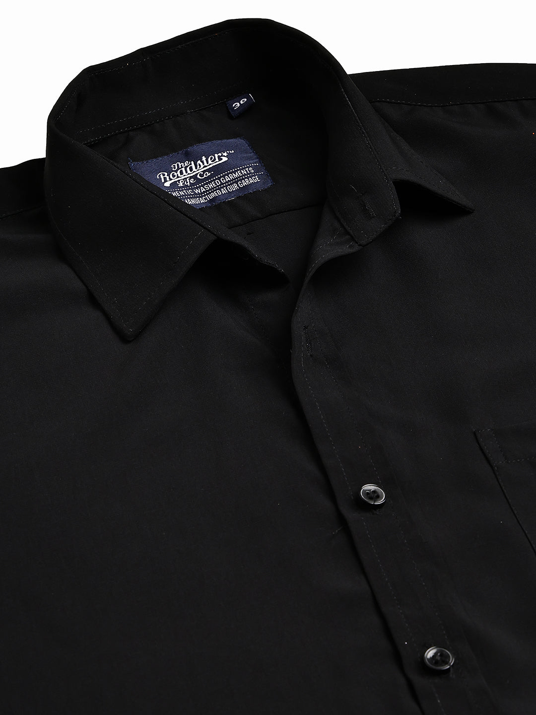 Cotton Blend Short Sleeve Casual Shirt for Men ( RDSH 024Black )