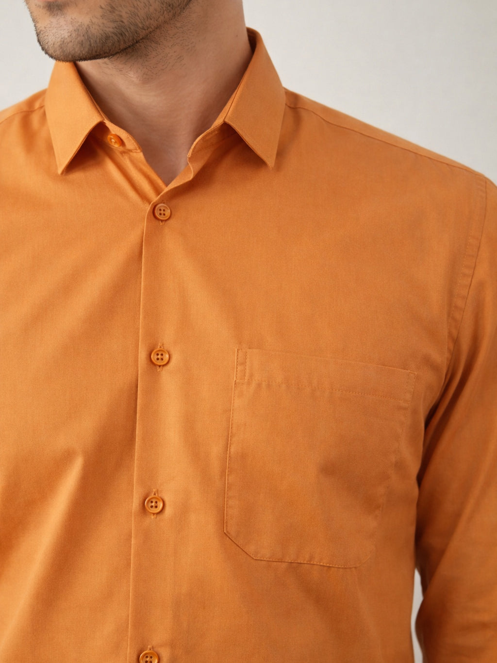 Men’s Classic Solid Formal Wear Shirt ( RDSH 037Orange )