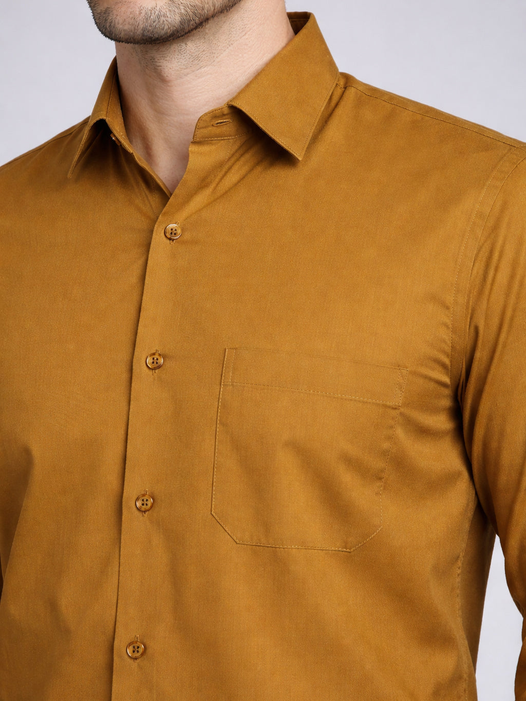 Cotton Solid Casual Shirt for Mens. ( RDSH 361Mustard )
