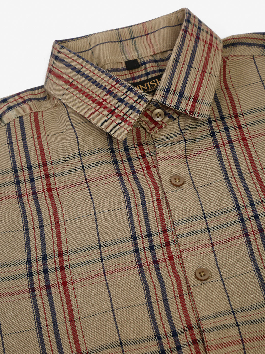 Men's Brown Half Sleeve Checked Formal Shirt